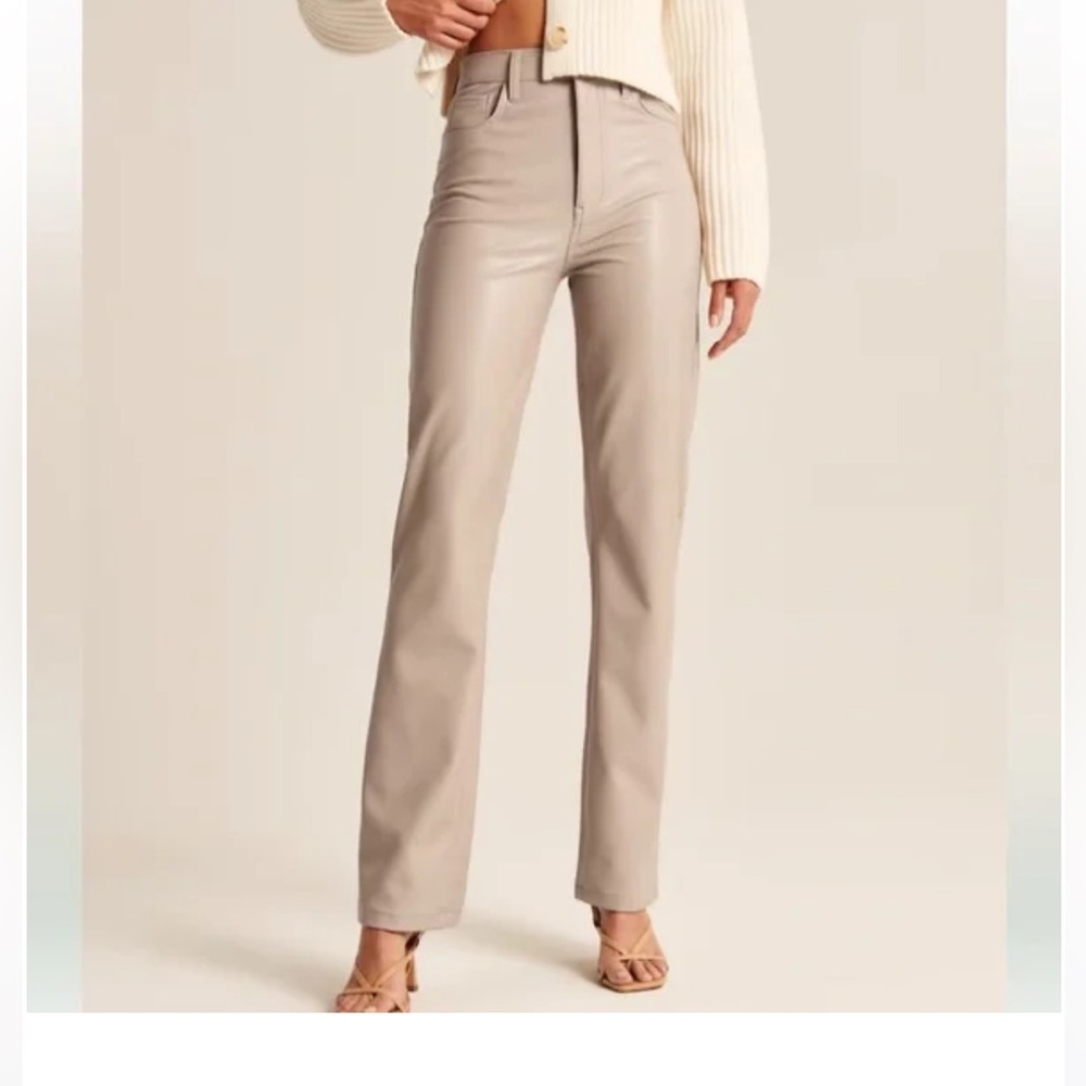 Abercrombie & Fitch Women's Ultra High rise 90s straight leather pants
